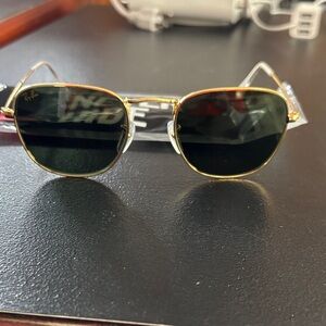 Ray-Ban Gold and Black Sunglasses Frank